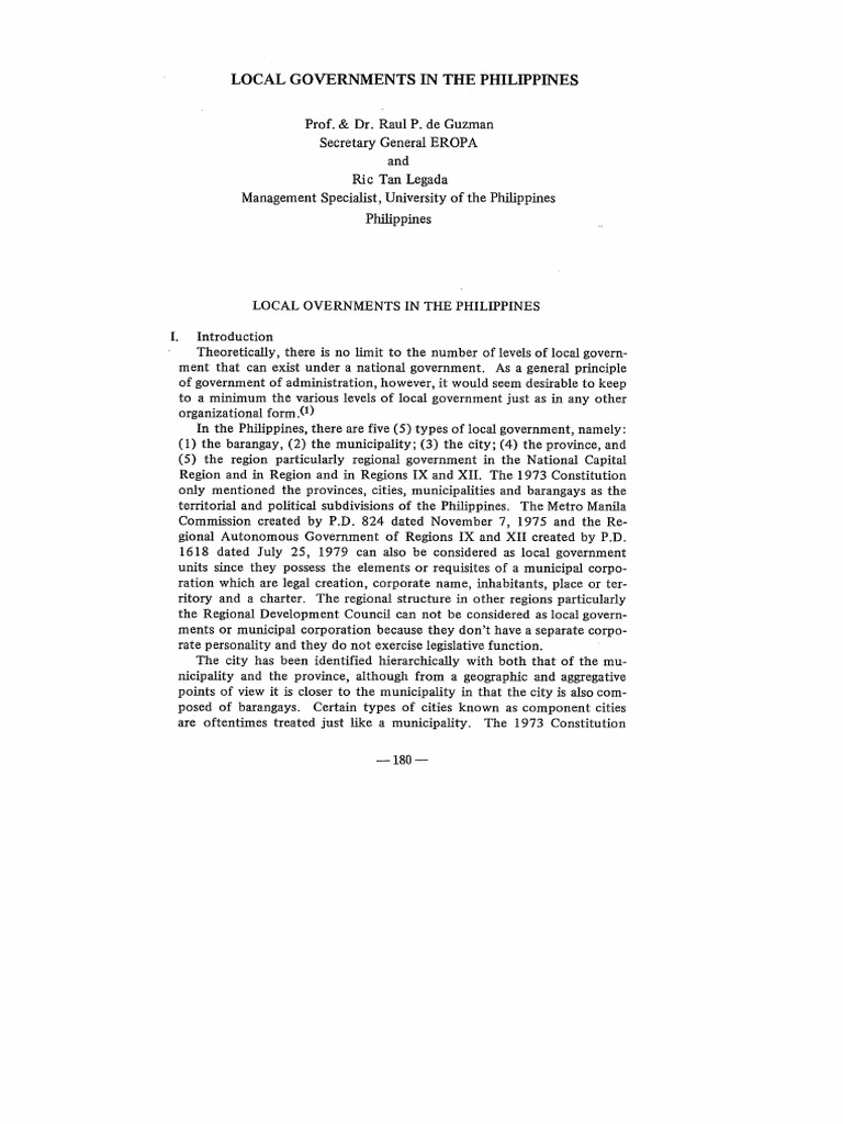 LGU in The Philippines | PDF