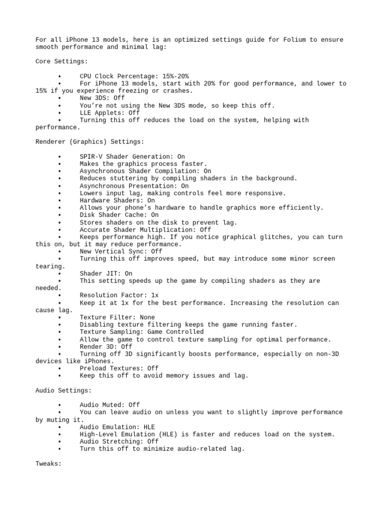 Folium Optimization Guide for iPhone 13 | PDF | Texture Mapping | Shader