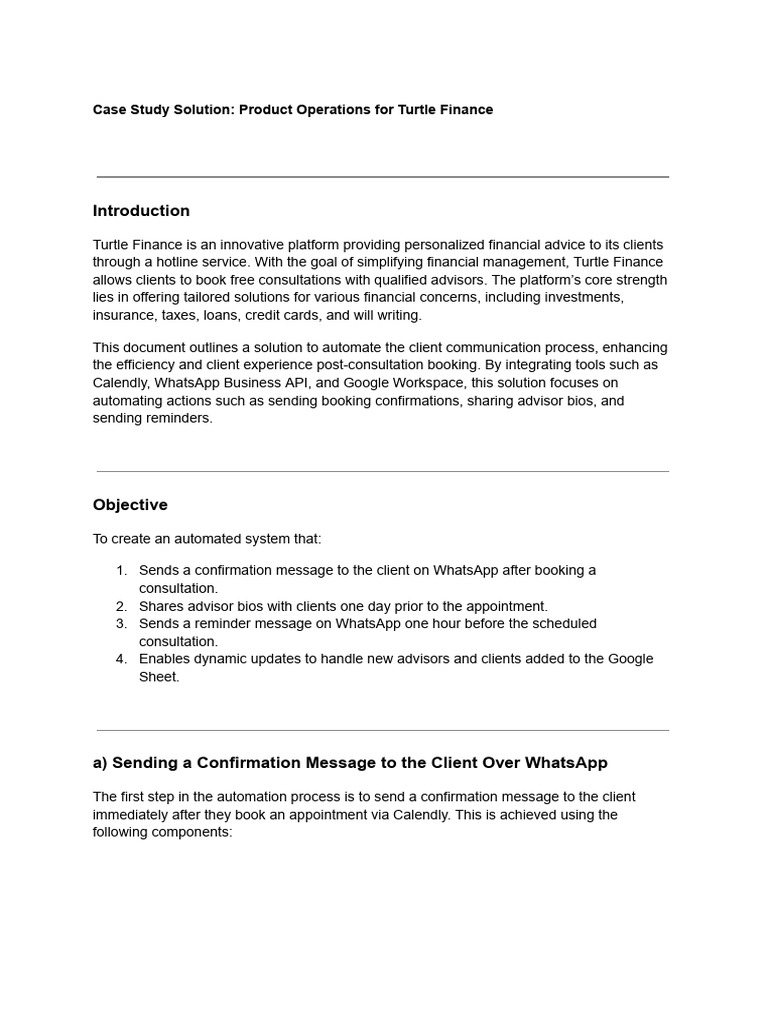 Case Study Solution - Product Operations For Turtle Finance | PDF ...