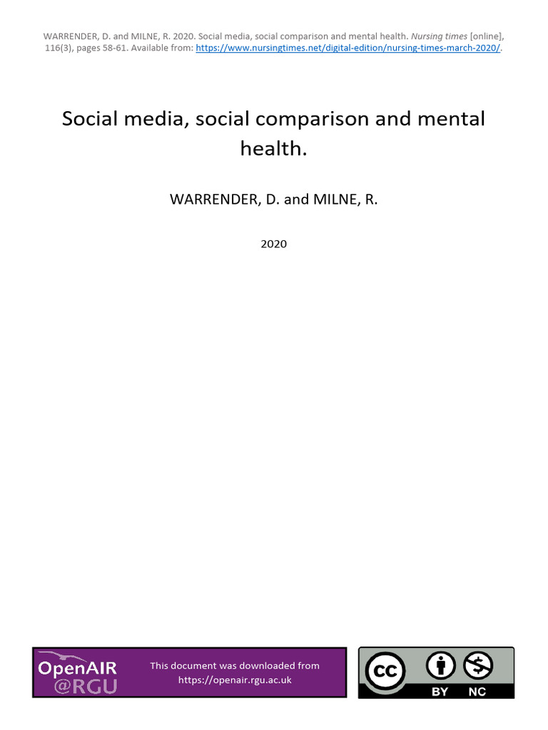 Social Media's Impact on Mental Health | PDF | Social Media | Popular ...