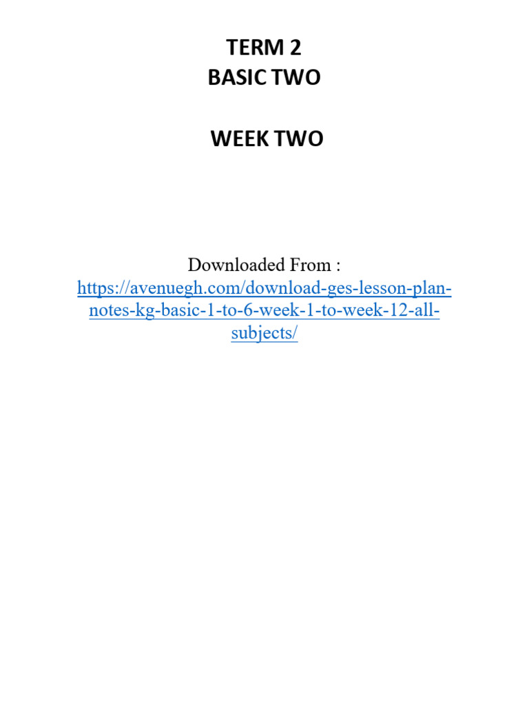 Week 2 Lesson Plans for Basic Two | PDF | Learning | Curriculum