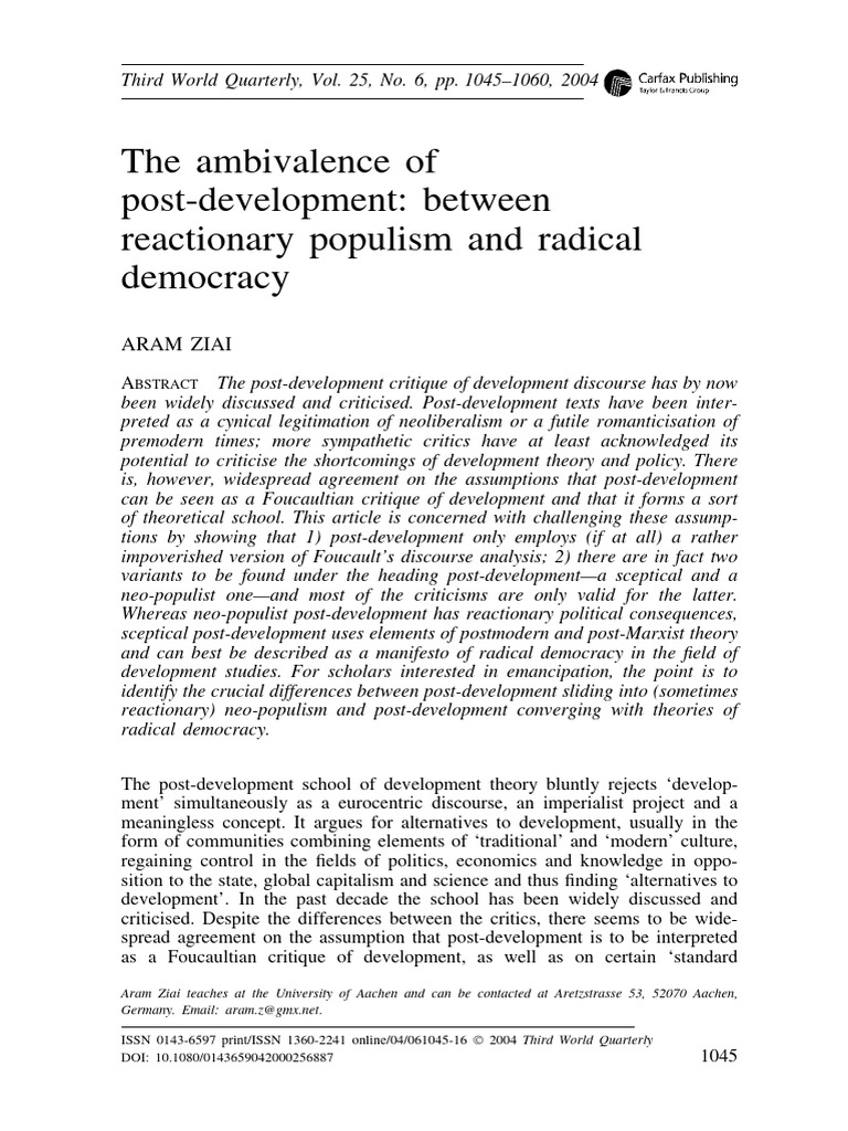 Ziai, Post-Development | PDF | Michel Foucault | Discourse