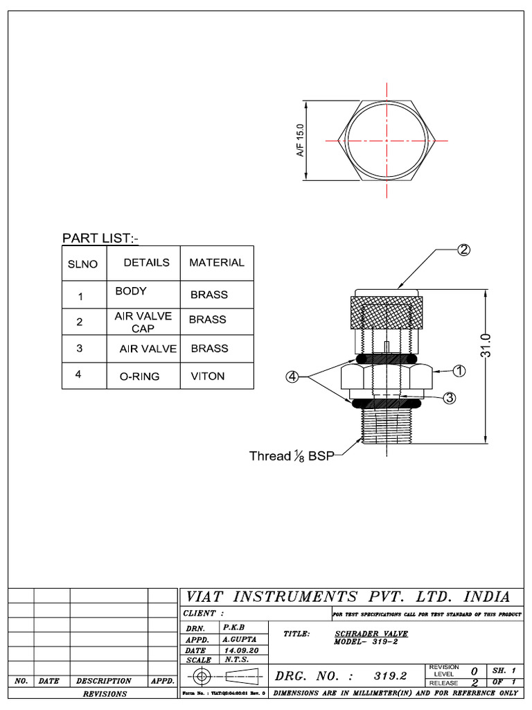 Viat 319.2 (r0) Schrader Valve | PDF