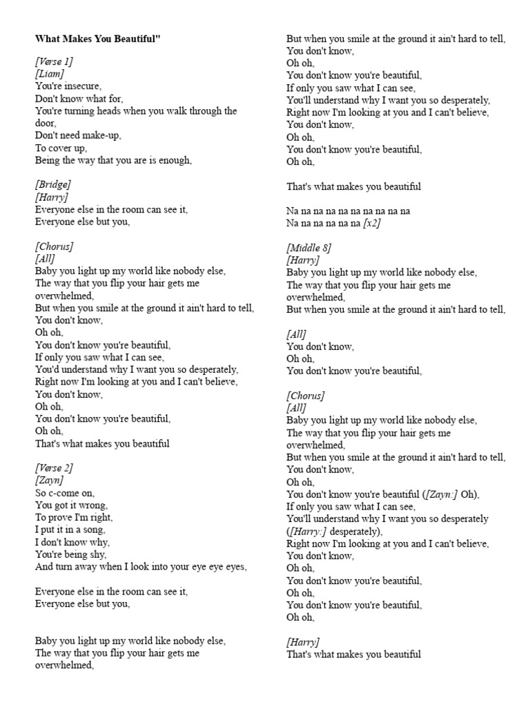 What Makes You Beautiful | PDF