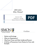 STR 203: Why Firms?: January 24th Professor G. Wedig Simon School of Business