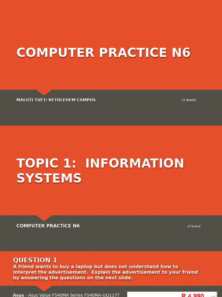n6 Cp Topic 1 Information System | PDF | Laptop | Computer Engineering