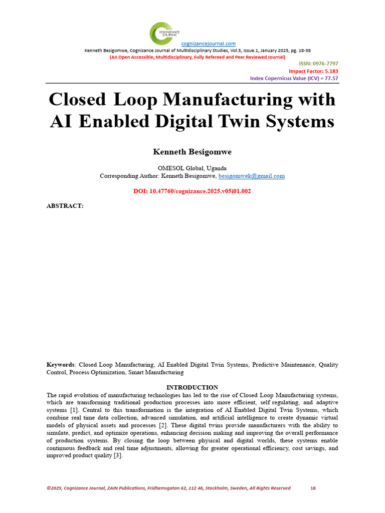 AI-Driven Closed-Loop Manufacturing Insights | PDF | Intelligence (AI ...