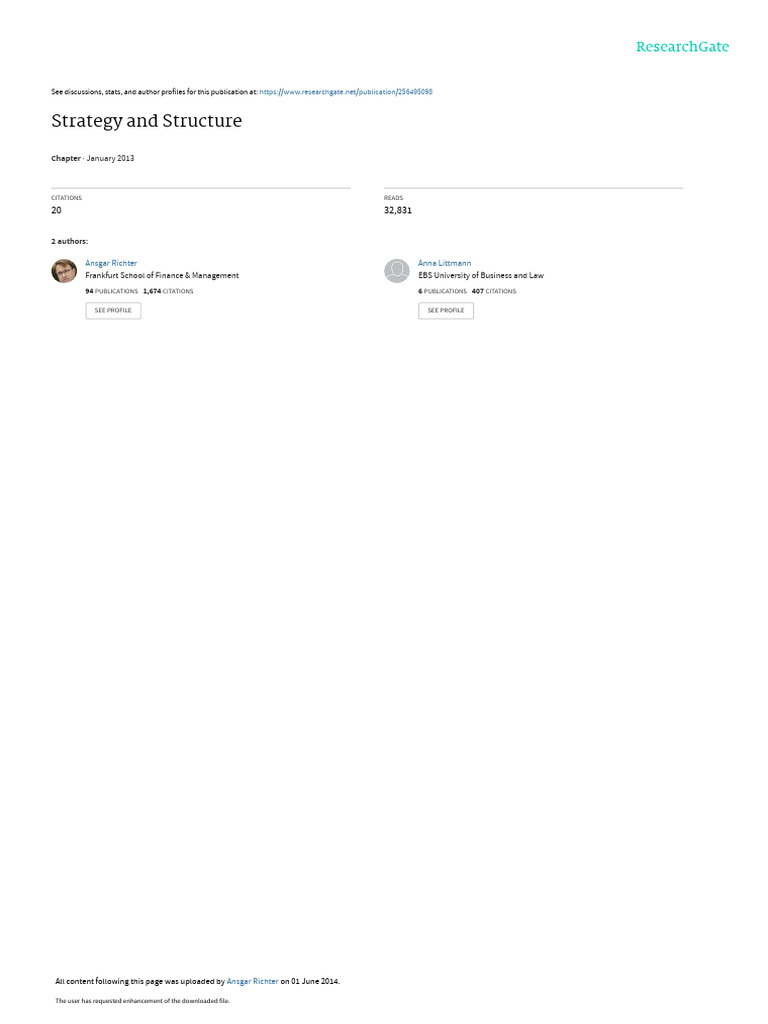 Strategy And Structure Analysis Pdf