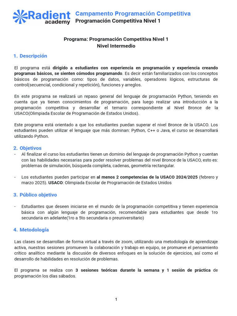 Introducción a Programación Competitiva | PDF | Python (lenguaje de ...