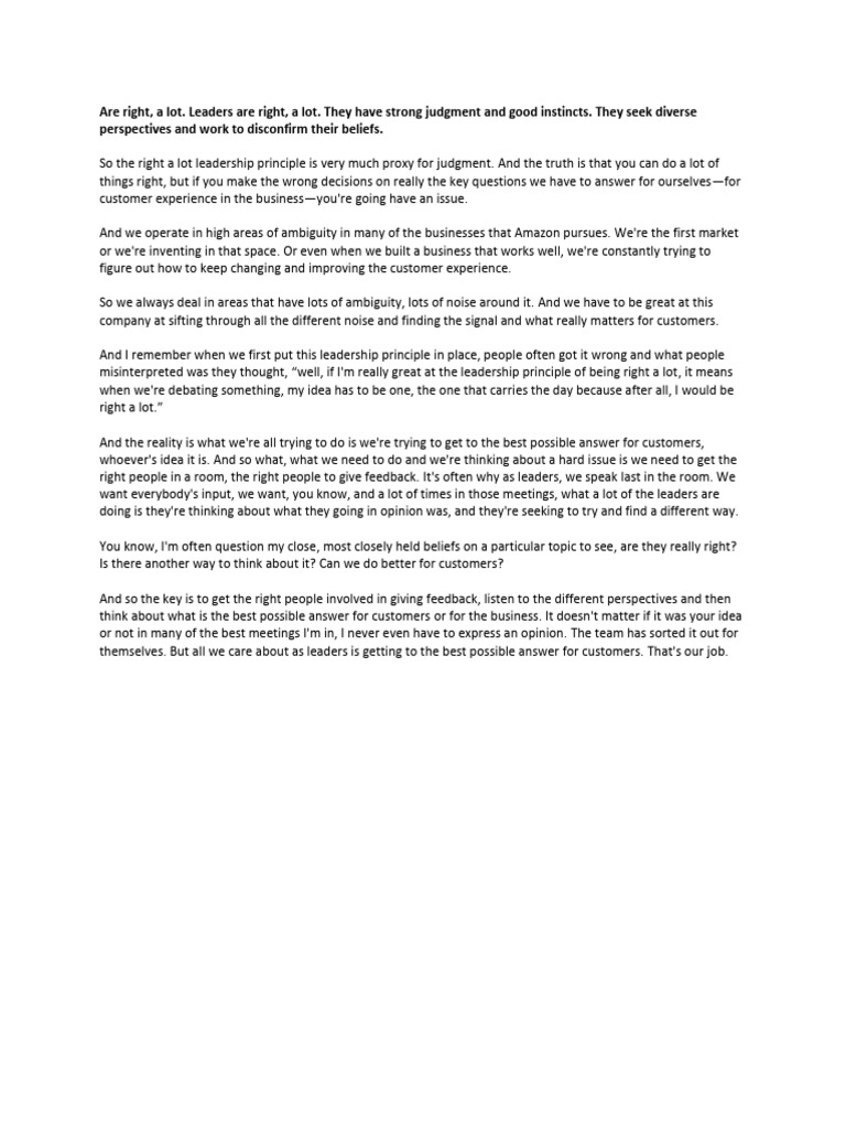 Are Right A Lot Transcript | PDF | Experience