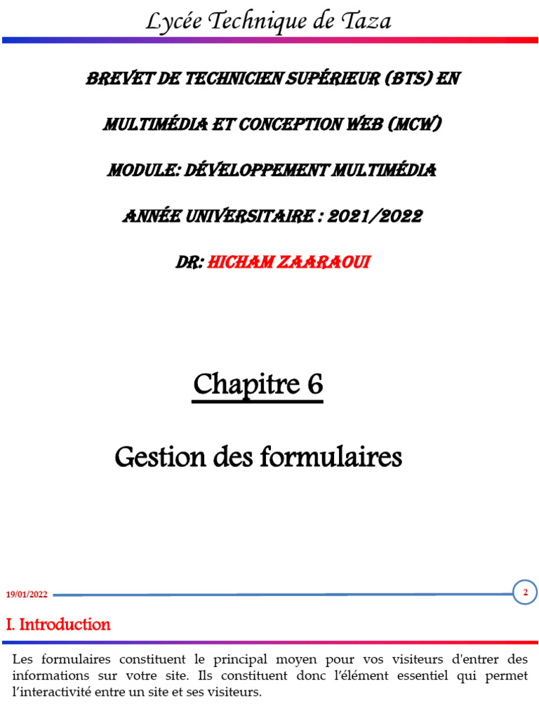 Gestion des formulaires en HTML et PHP | PDF | Html | Fichier informatique