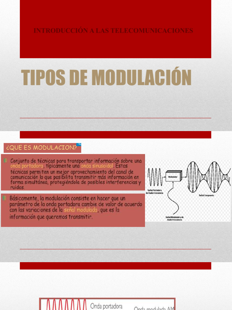 Tipos de Modulación en Telecomunicaciones | PDF
