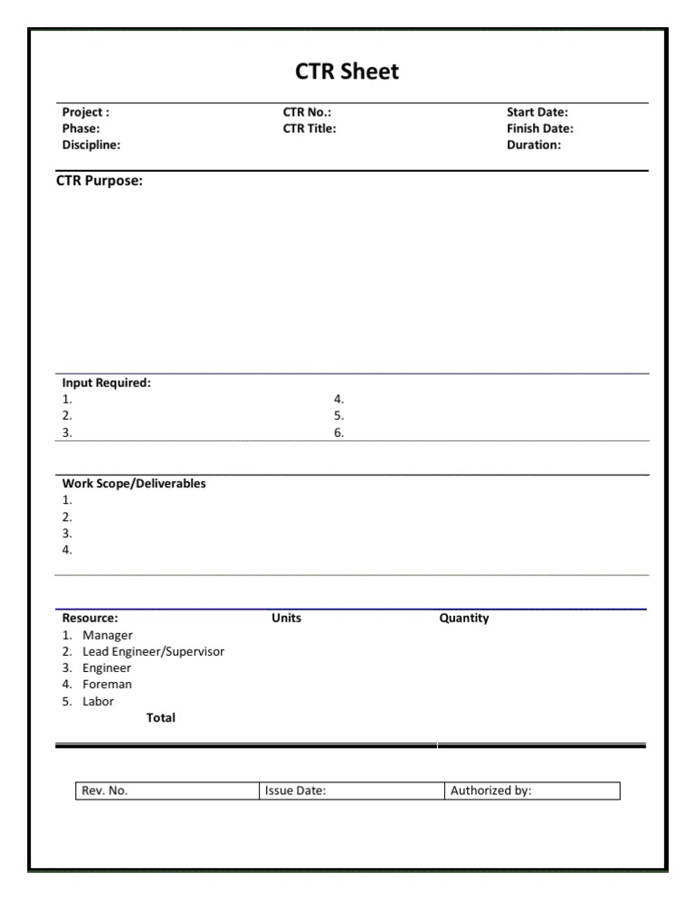 CTR Project Management Overview | PDF