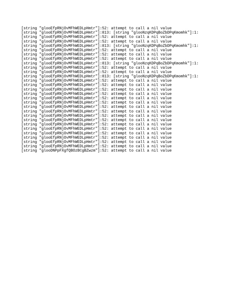 Lua Error: Attempt to Call Nil Value | PDF