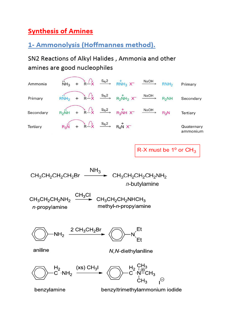 Methods for Synthesizing Amines | PDF