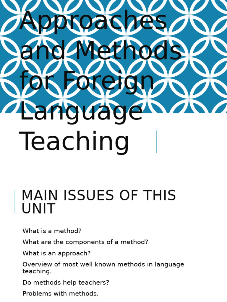 Methods and Approaches | PDF | Learning | Linguistics