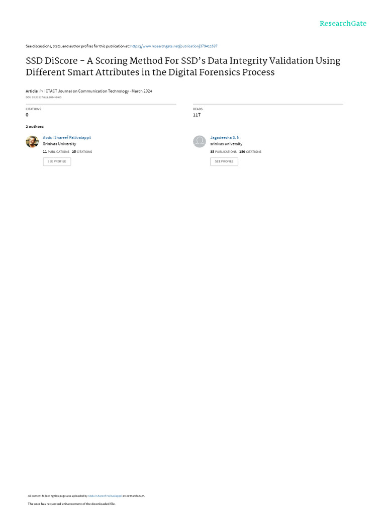 SSD DiScore: Validating Data Integrity | PDF | Solid State Drive ...