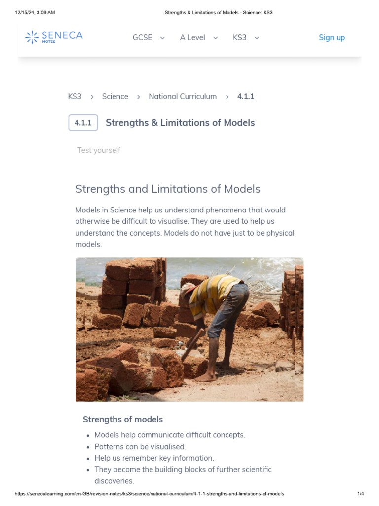 Strengths & Limitations of Models - Science_ KS3 | PDF | Science | Physics