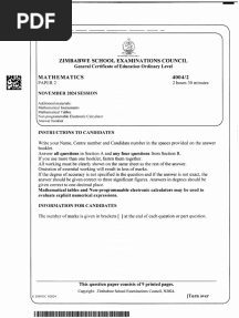 Maths 4004 November 2024 Paper2