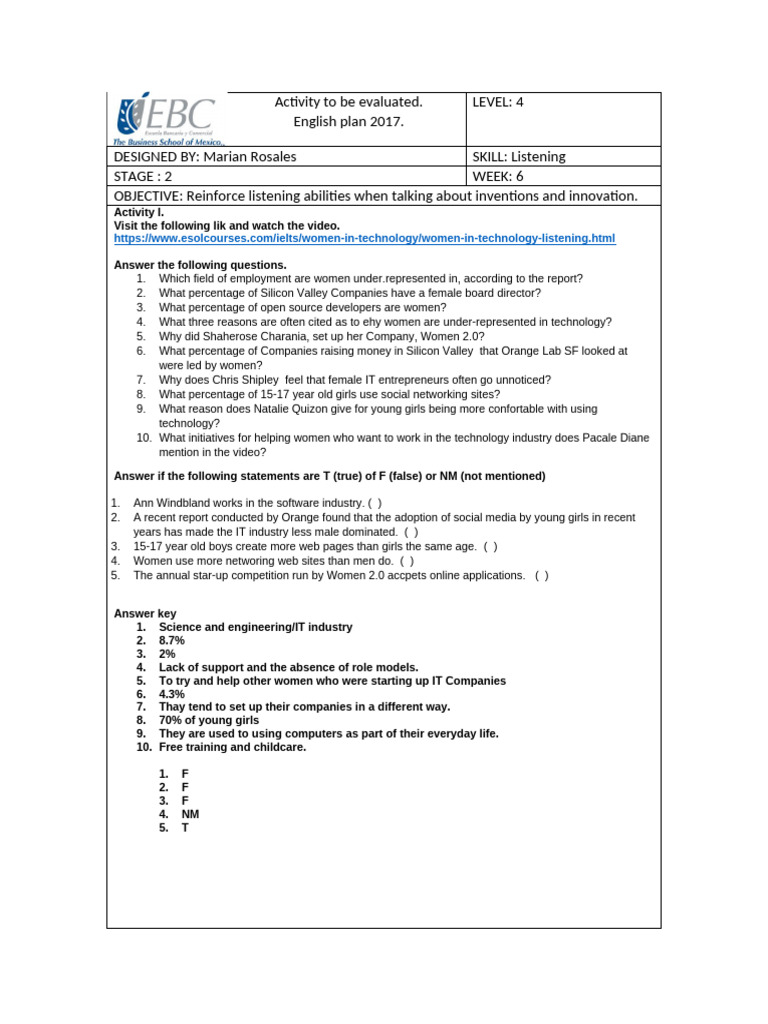 Listening Activity Stage 2 Pdf