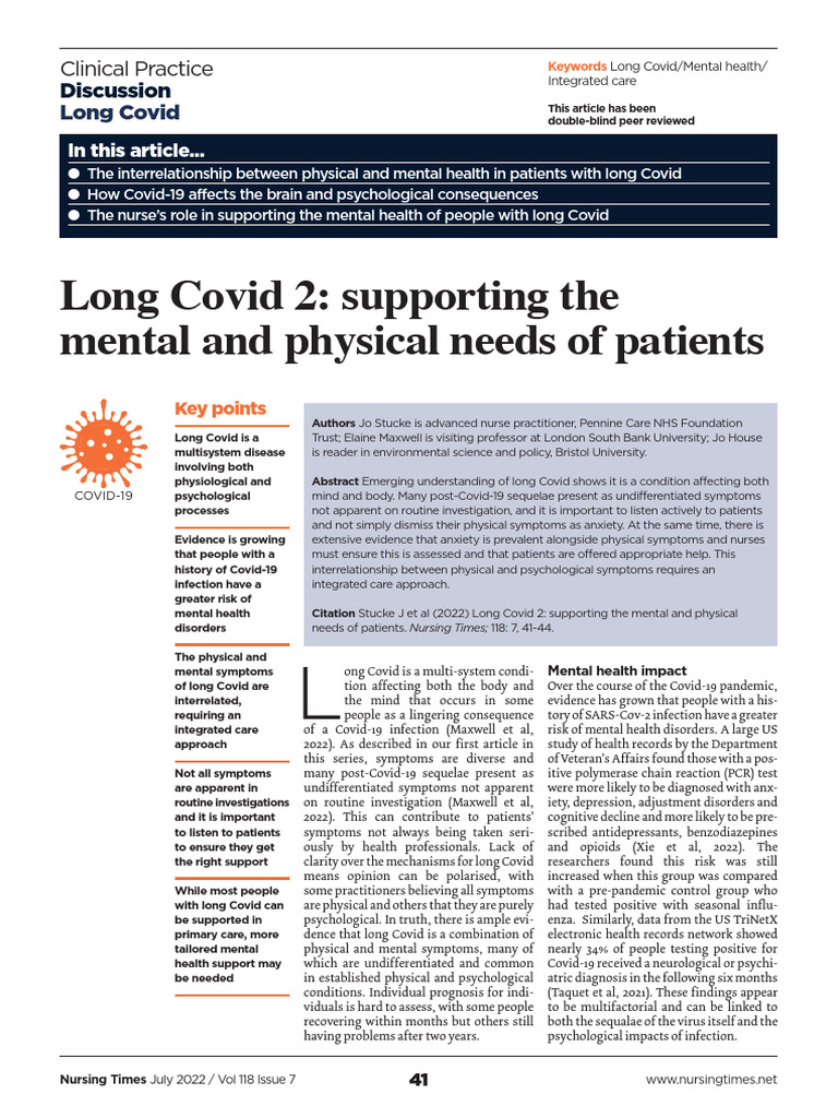 Long Covid 2 | PDF | Mental Health | Cognitive Behavioral Therapy