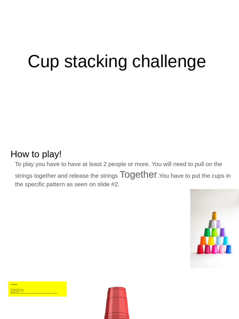 Cup Stacking Game Instructions | PDF