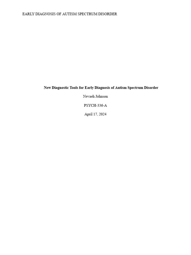 Early Autism Diagnosis Tools Explained | PDF | Autism Spectrum | Human ...