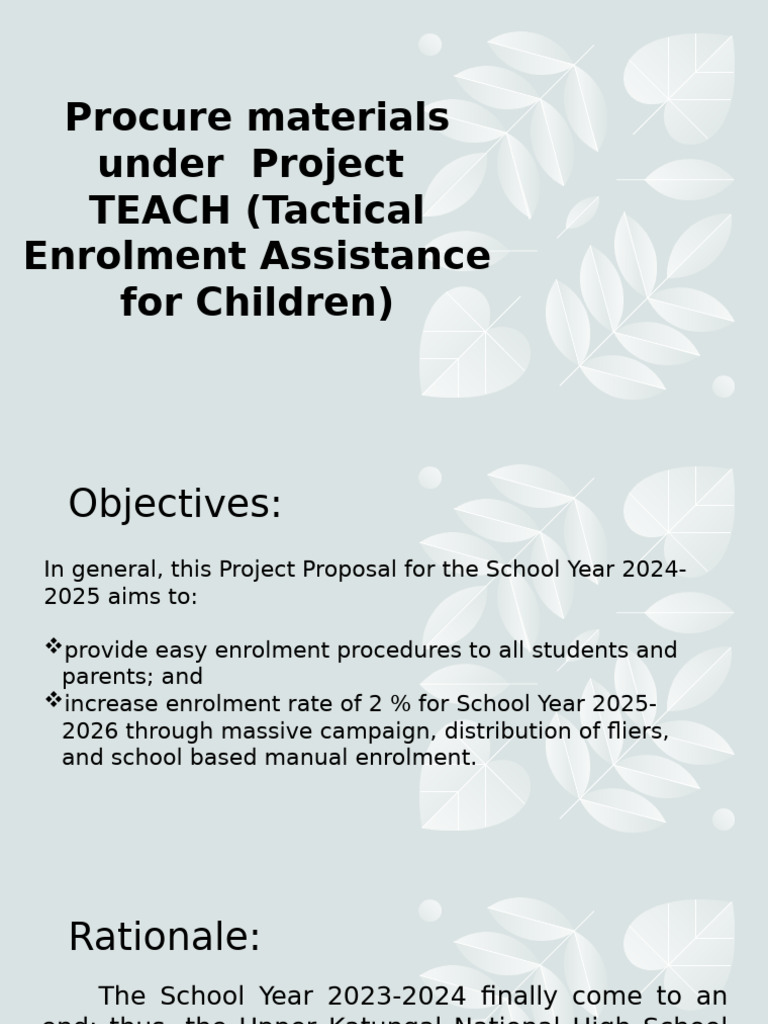 Accomplishment Report PROJECT TEACH 2024 | PDF