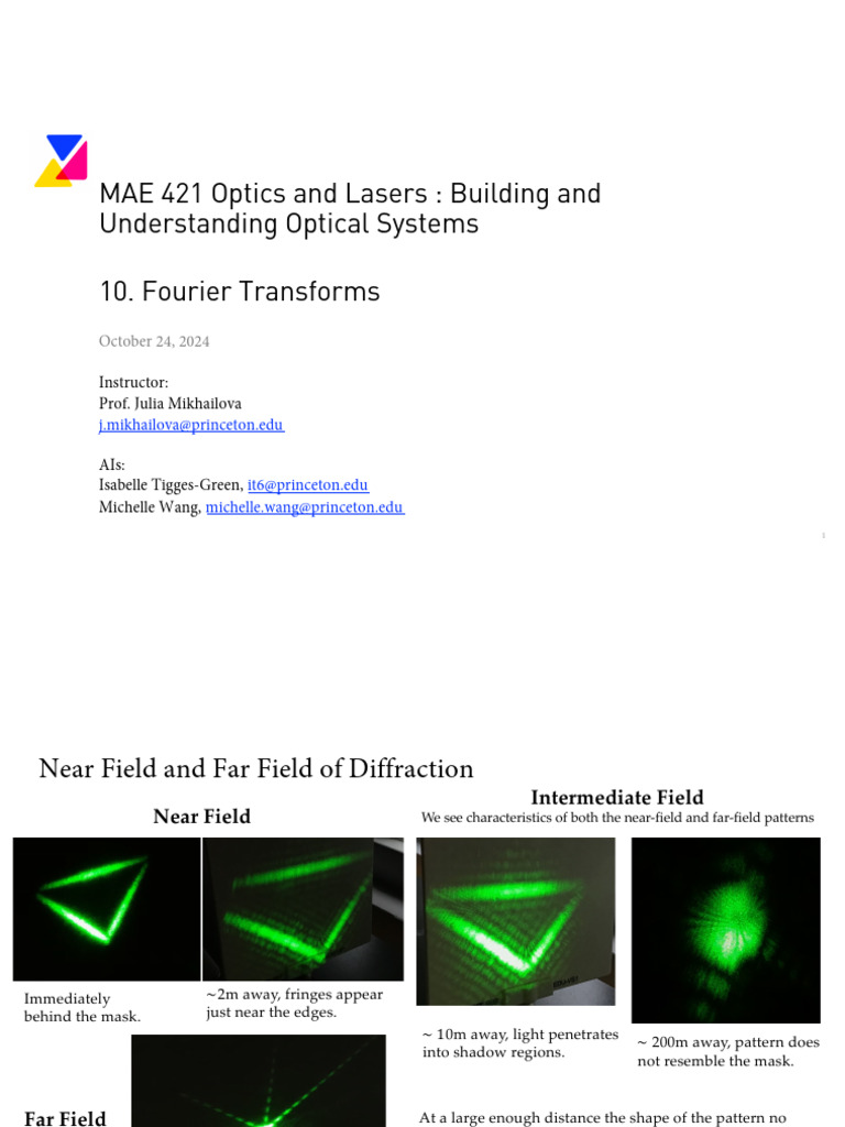Fourier Transforms in Optics | PDF | Spectral Density | Optics