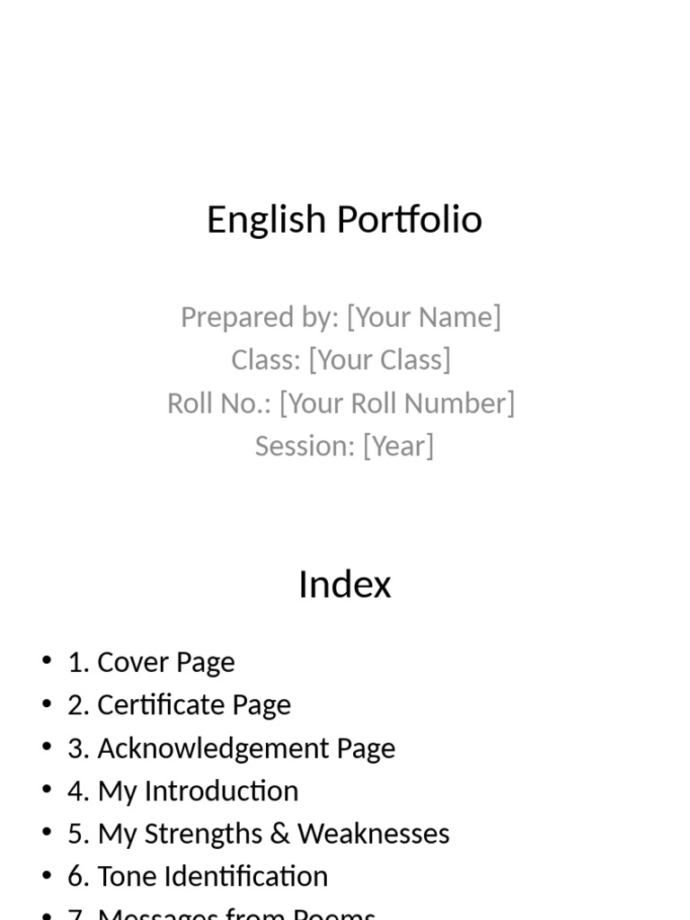 English Portfolio Presentation | PDF