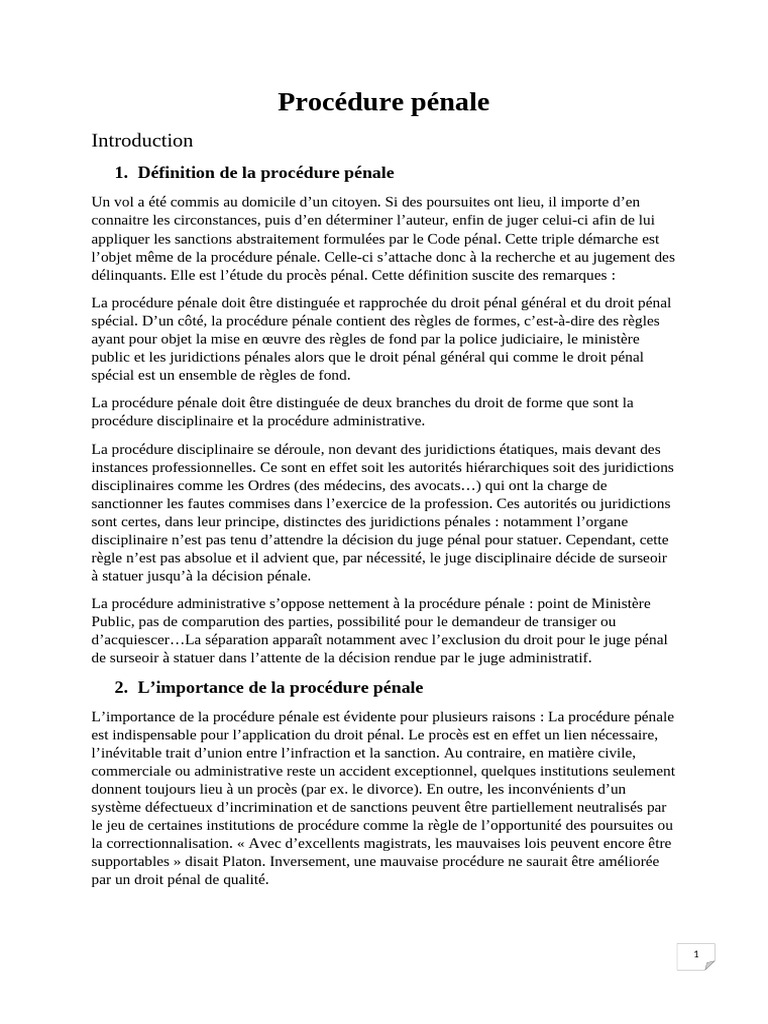 Comprendre la procédure pénale en détail | PDF | Compétence | Crime et ...