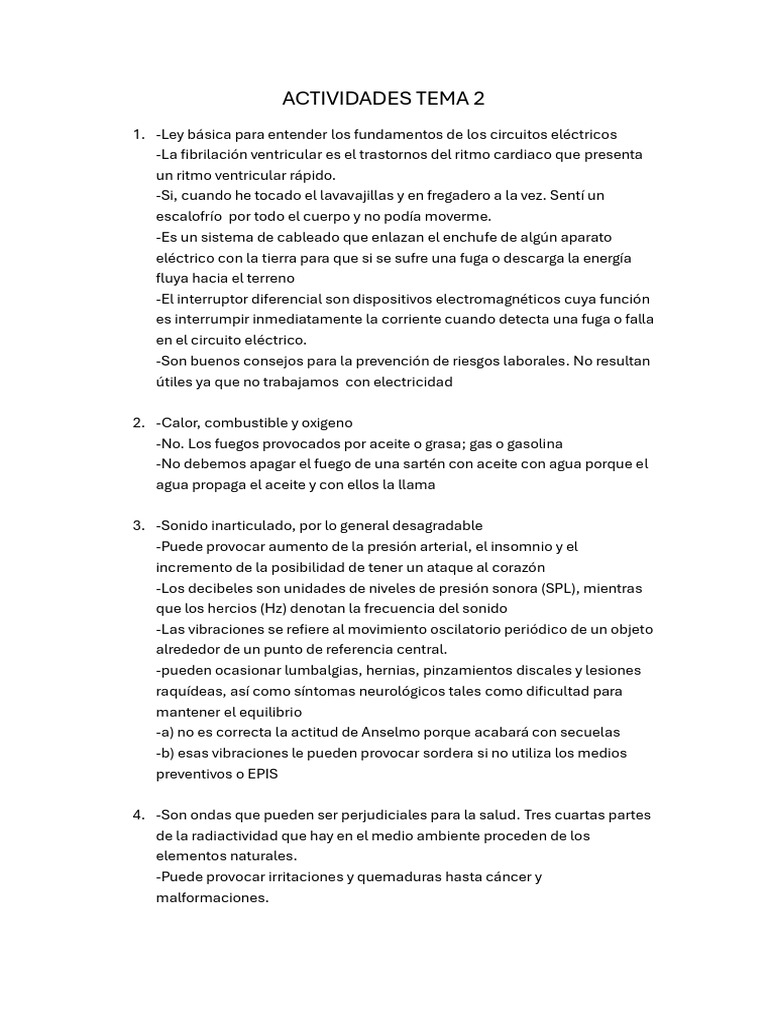 Fol Actividades Tema 2 | PDF | Sonido
