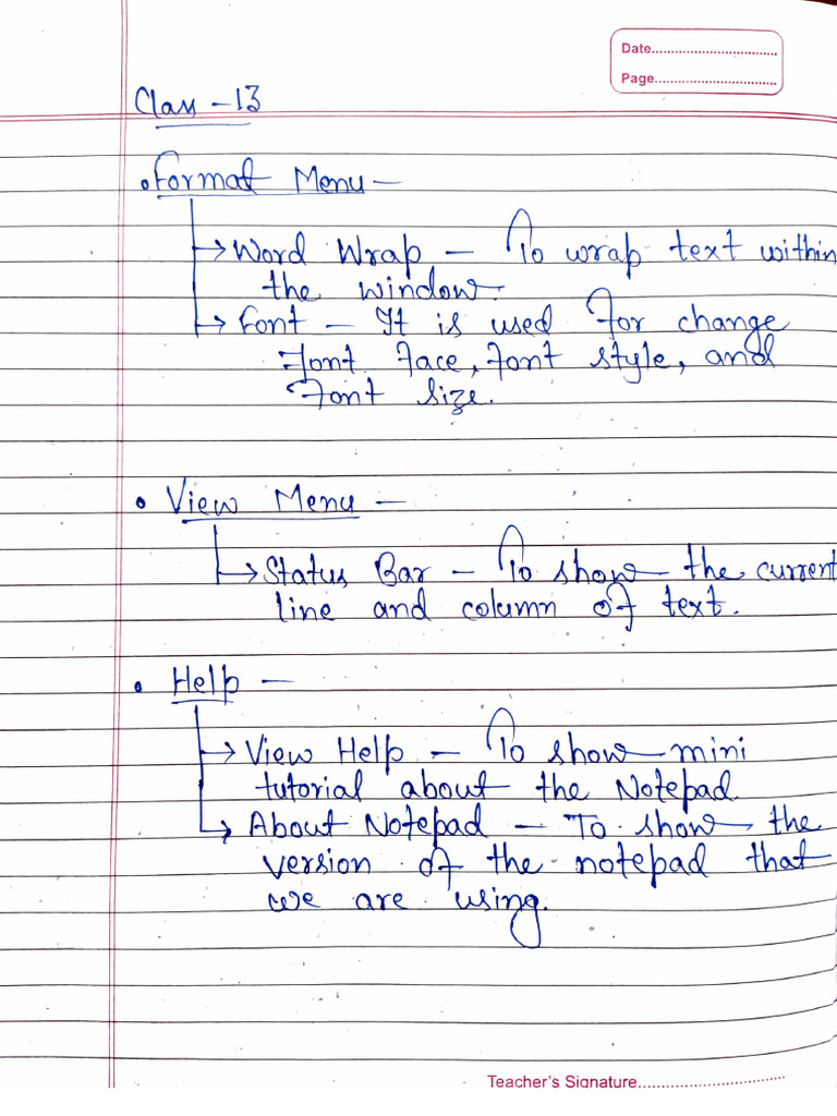 Notepad Tutorial for Class 13 | PDF