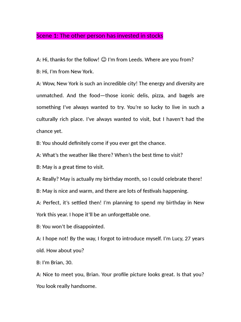 Chat Conversation Simulation | PDF