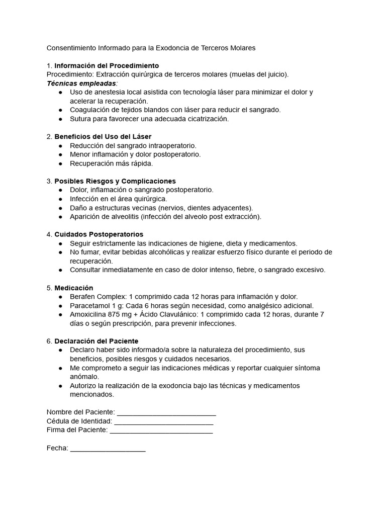 Consentimiento Informado 3 Molar | PDF