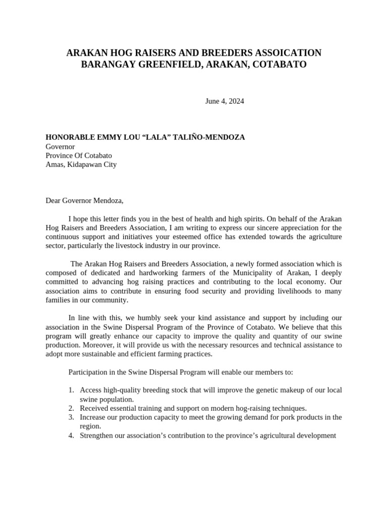 Support Request from Arakan Hog Raisers | PDF | Agriculture | Pig