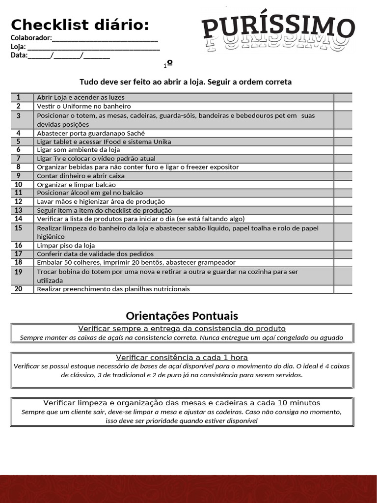 Checklist Por Turnos Att | PDF