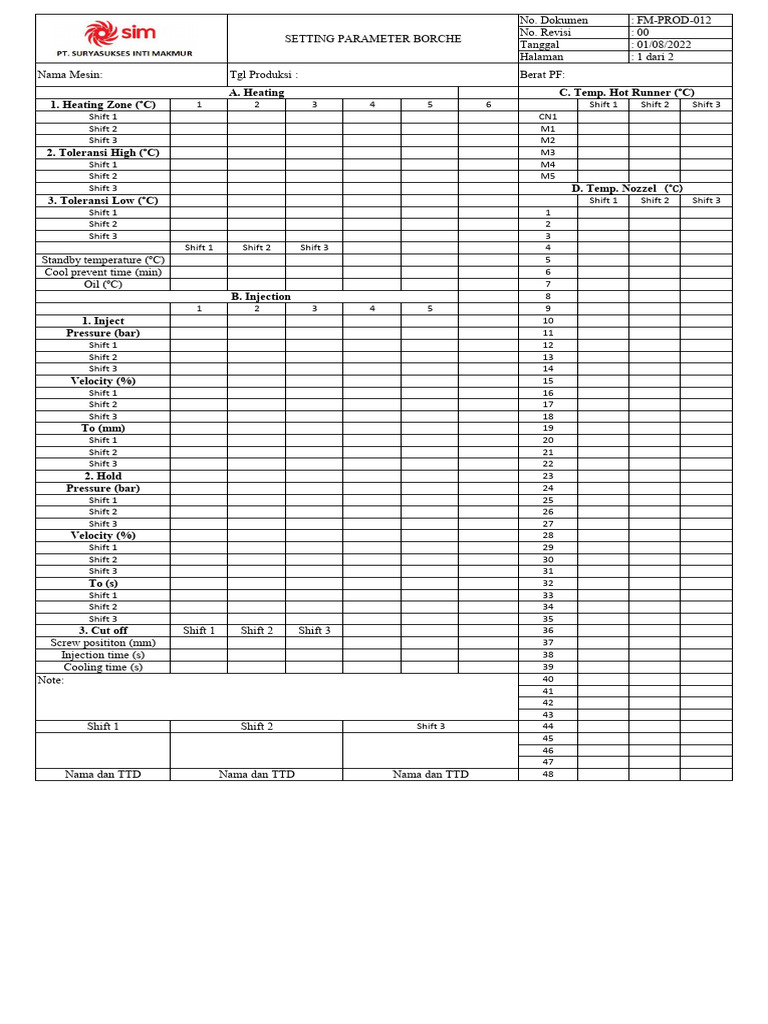 012 Setting Parameter Borche | PDF