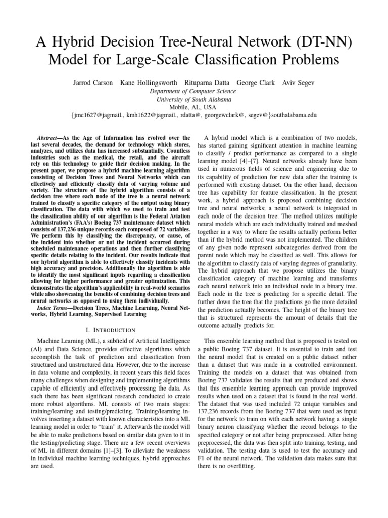 Hybrid DT-NN for Data Classification | PDF | Machine Learning ...