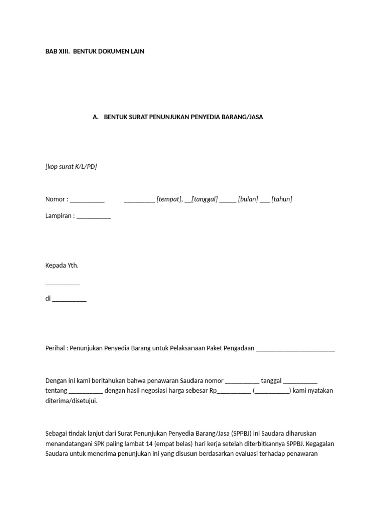 Contoh SPPBJ Konstruksi Terbaru | PDF