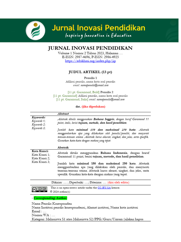 Template JIP - update Juli 2023 | PDF