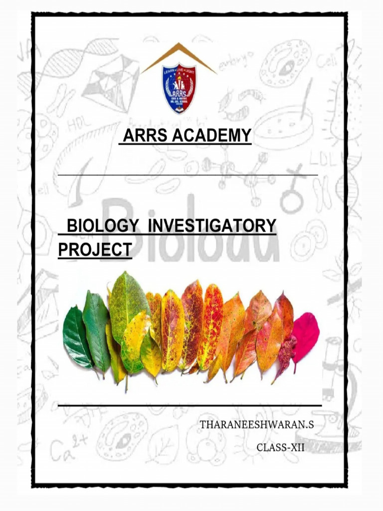 Investigatory Project Biology Sample1 | PDF