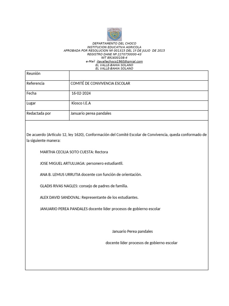 Convivencia Escolar Pdf