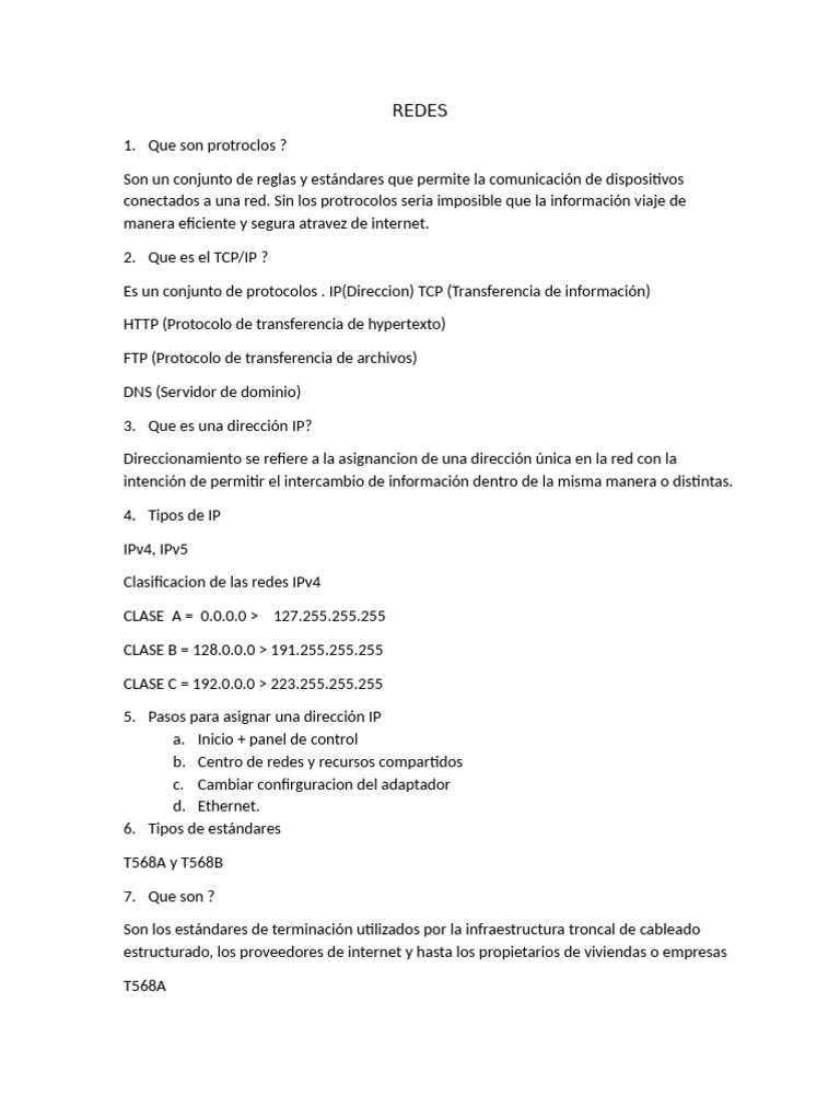 Guia Redes | PDF | Red de computadoras | Protocolos de internet