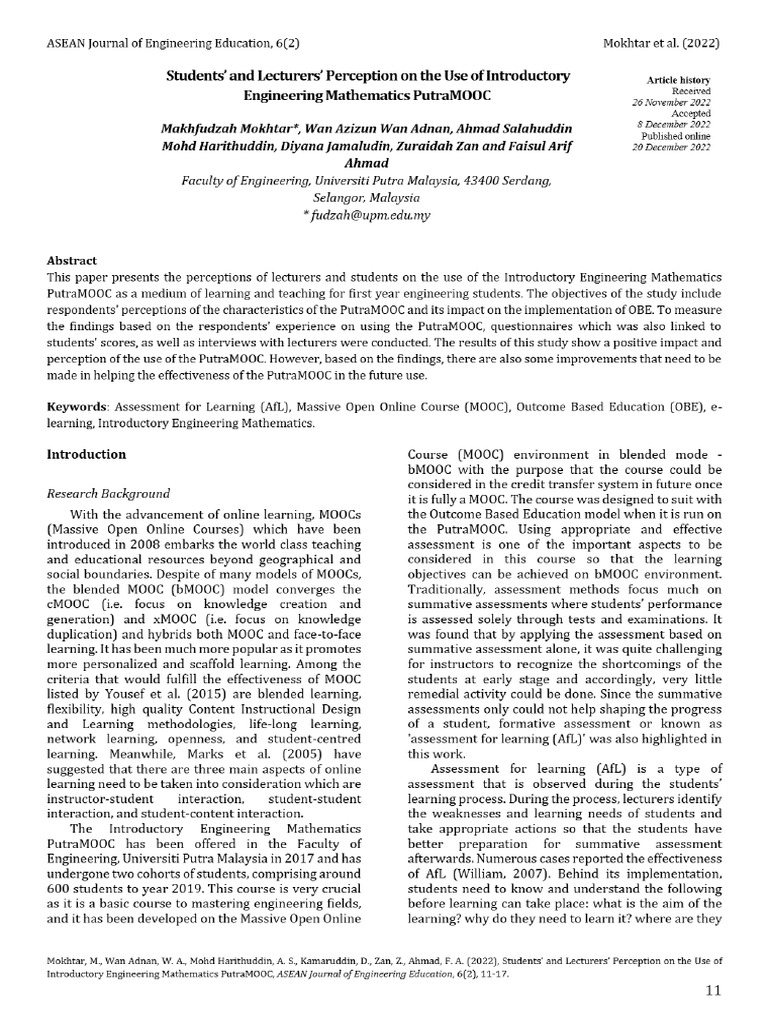 View of Students' and Lecturers' Perception On The Use of Introductory ...