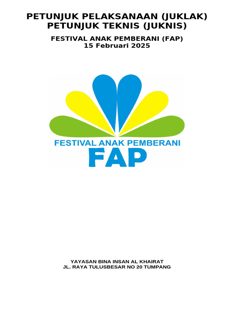 Panduan Festival Anak Pemberani 2025 | PDF