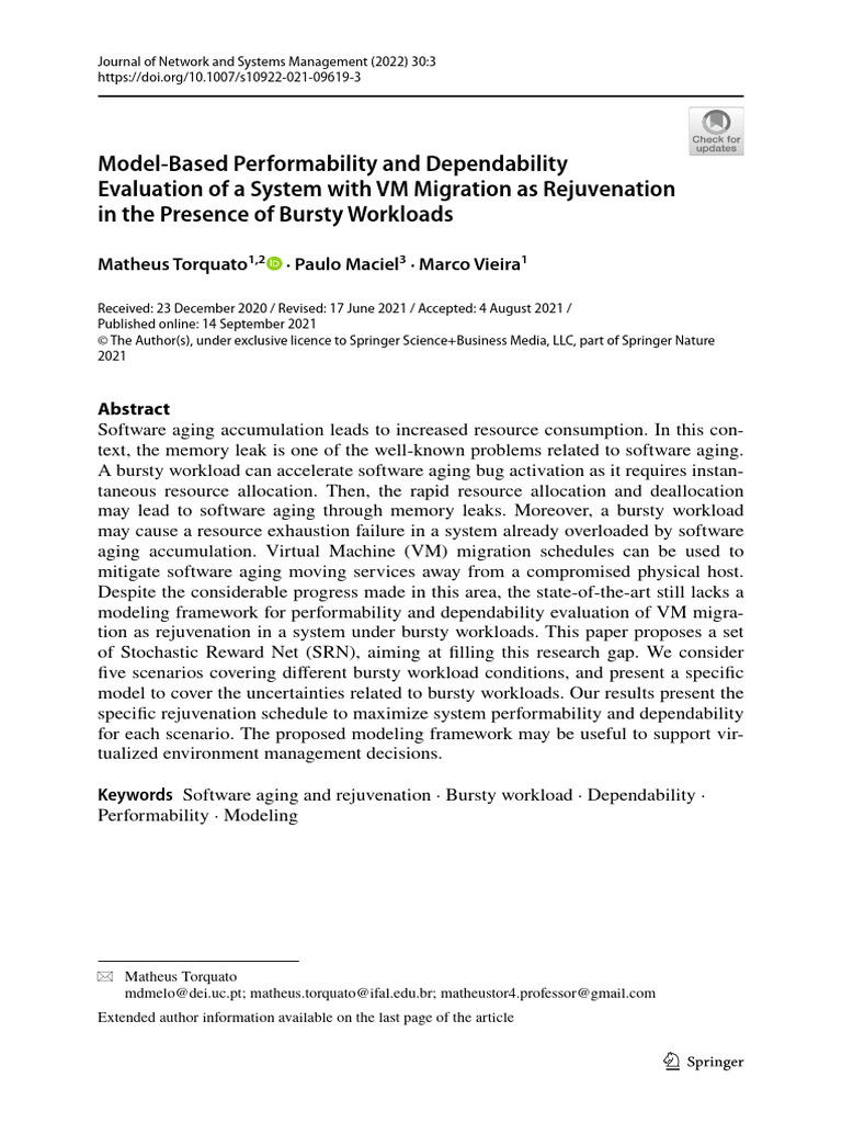 Model Based Performability and Dependability Evaluation of A System ...
