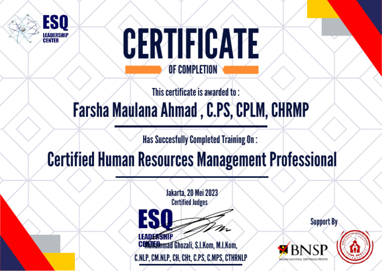 Certified Human Resources Management Professional | PDF