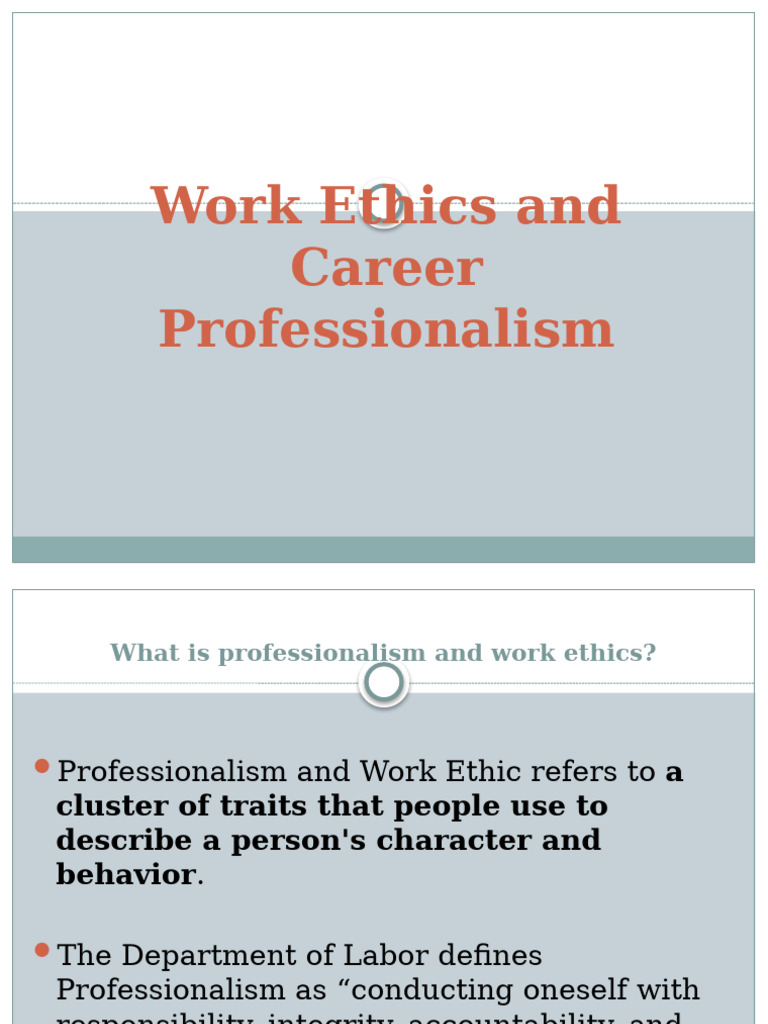 Understanding Work Ethic and Professionalism | PDF | Communication ...