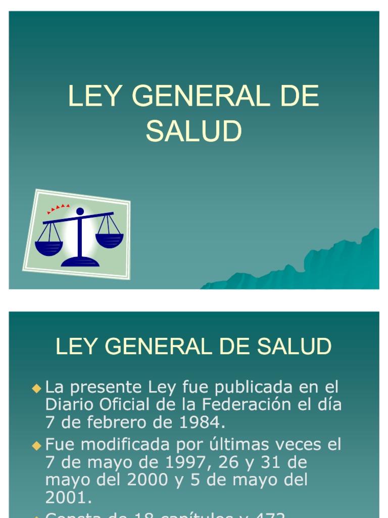 Ley General de Salud 482 | PDF | Trabajo Social | Alimentos